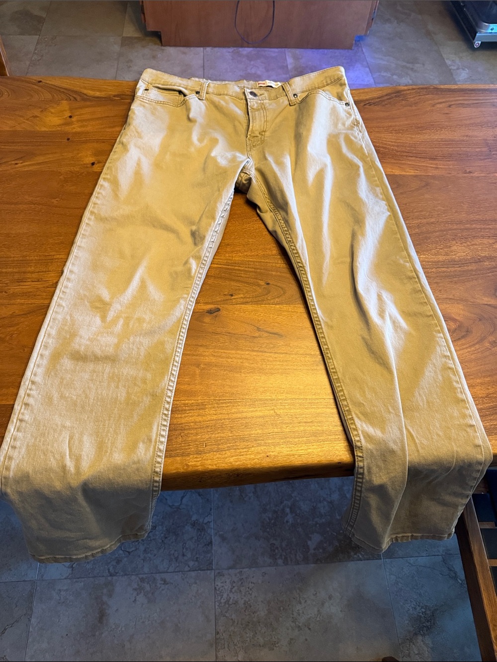 Wrangler Slim Straight Tan Pants